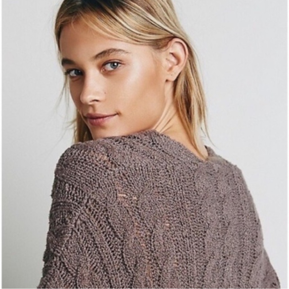 Free People Easy Cable Sweater Free People V-Neck Sweater